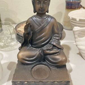 Partylite, Dark Bronze Meditating Zen Buddha Tea Light Holder